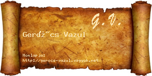 Gerócs Vazul névjegykártya
